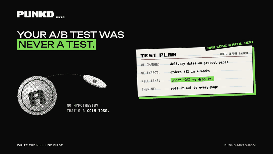 PUNKD cover: Your A/B test didn't fail. It was never a test.